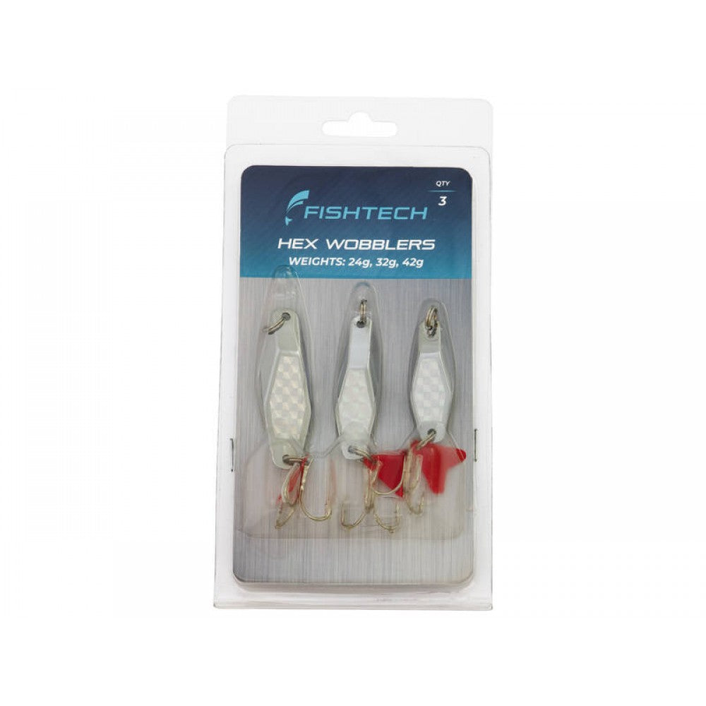 Hex Wobbler Fishing Lures - 3 Pack Assorted 24g / 32g / 42g