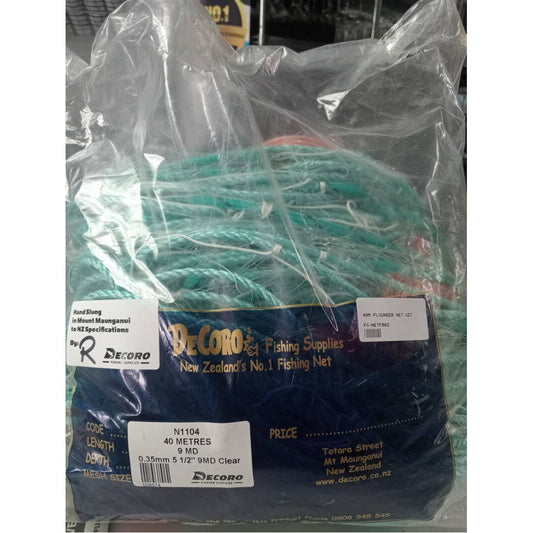 40m Marlborough Flounder Set Net | 0.35 Mono 5 1/2" Inch - 9MD - Lead Line