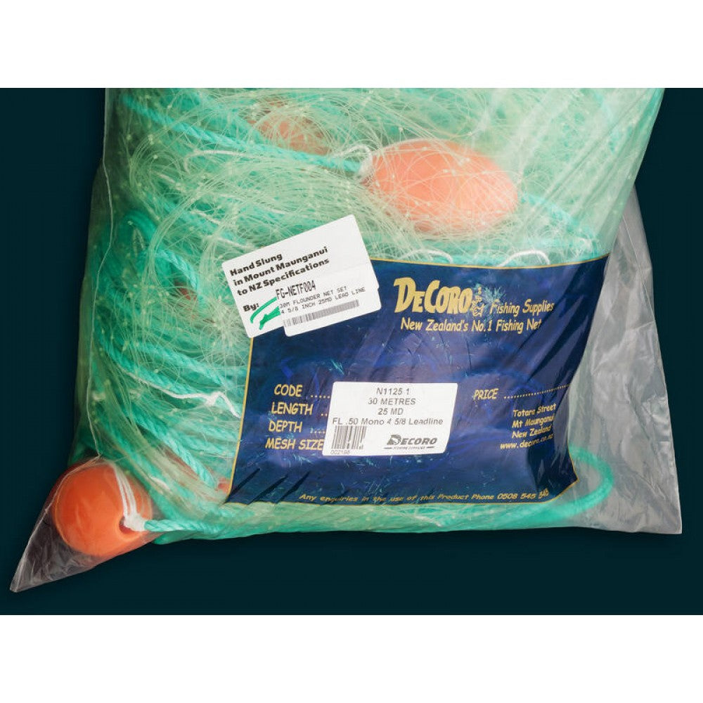 30m Flounder Set Net | 0.50 Mono 4 5/8" Inch - 25MD - Lead Line