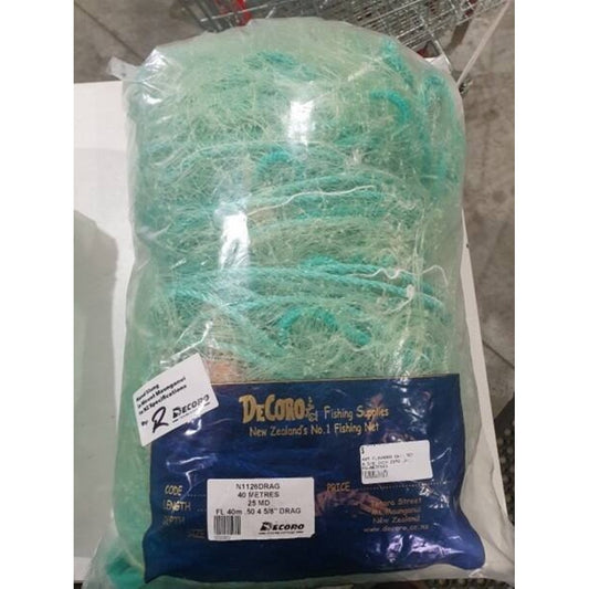 40m Flounder Drag Net | 0.50 Mono 4 5/8" Inch - 25MD - Lead Line