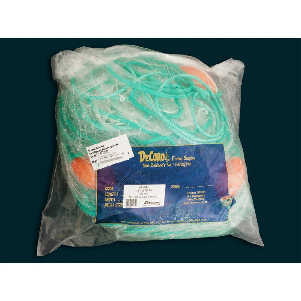 15m Mullet Set Net | 0.50 Mono 3 5/8" Inch - 30MD - Lead Line