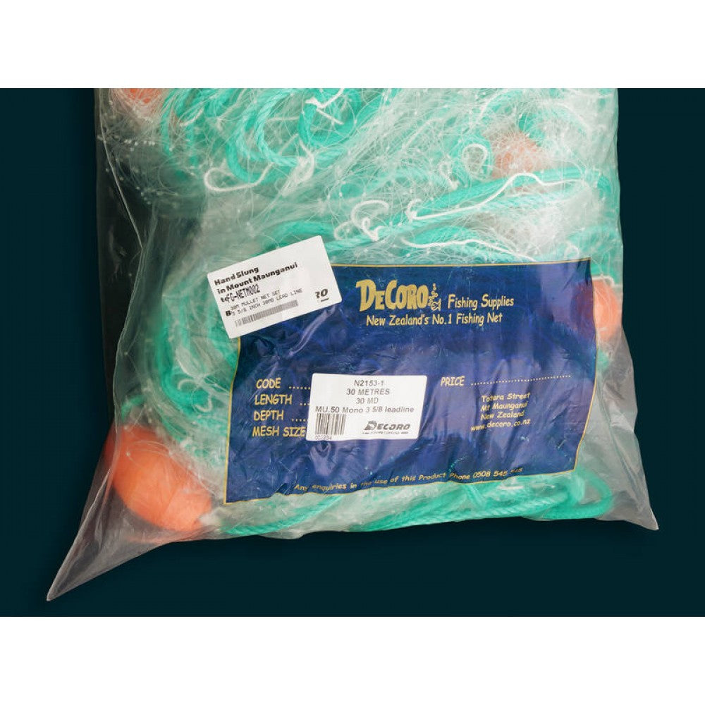30m Mullet Set Net | 0.50 Mono 3 5/8" Inch - 30MD - Lead Line
