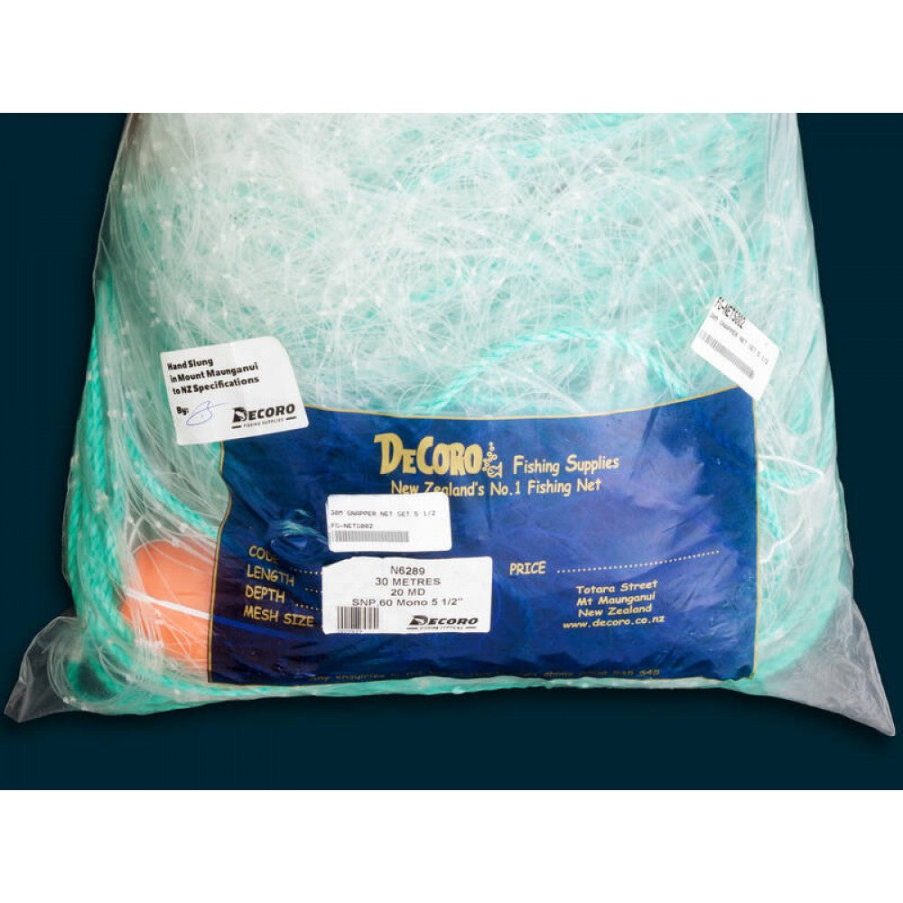 30m Snapper Set Net | 0.50 Mono 5" Inch - 25MD - Lead Line