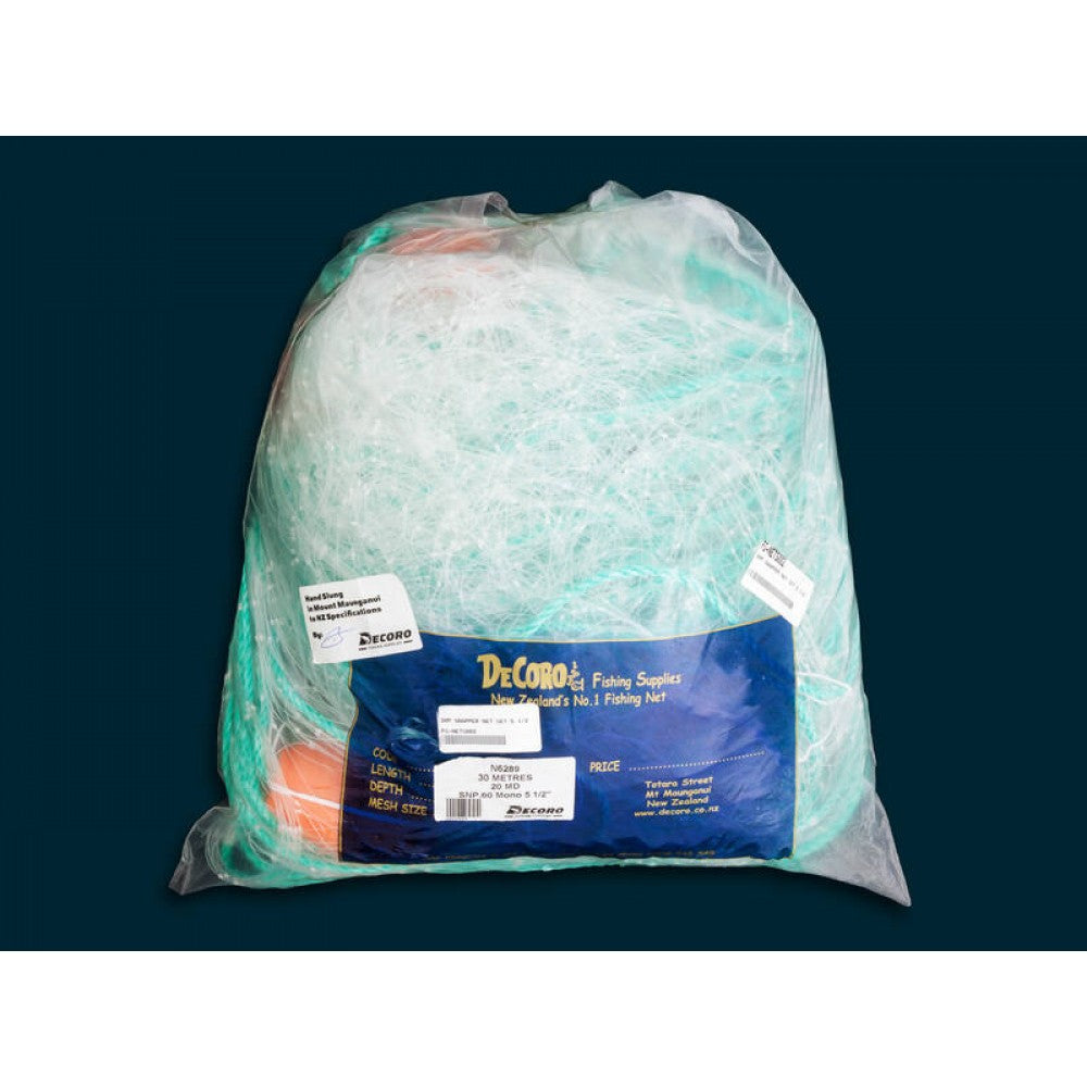 30m Snapper Set Net | 0.50 Mono 5" Inch - 25MD - Lead Line