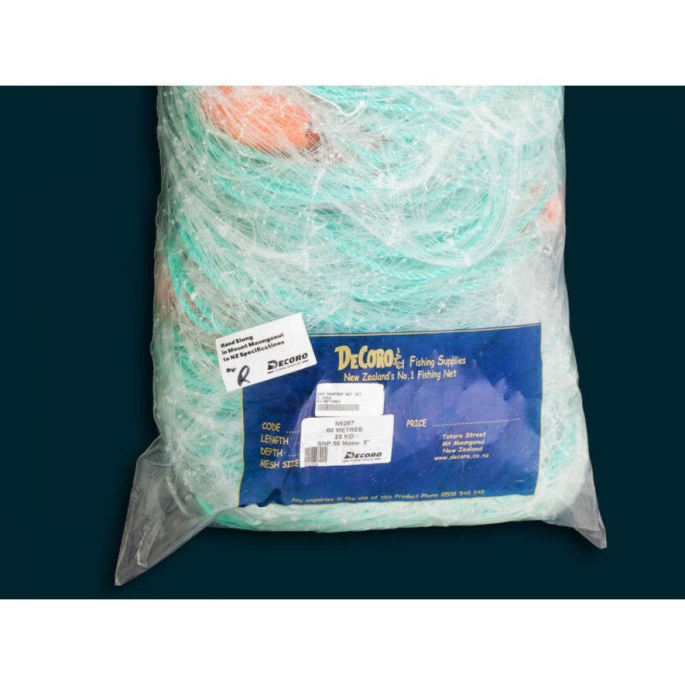 60m Snapper Set Net | 0.50 Mono 5" Inch - 25MD - Lead Line
