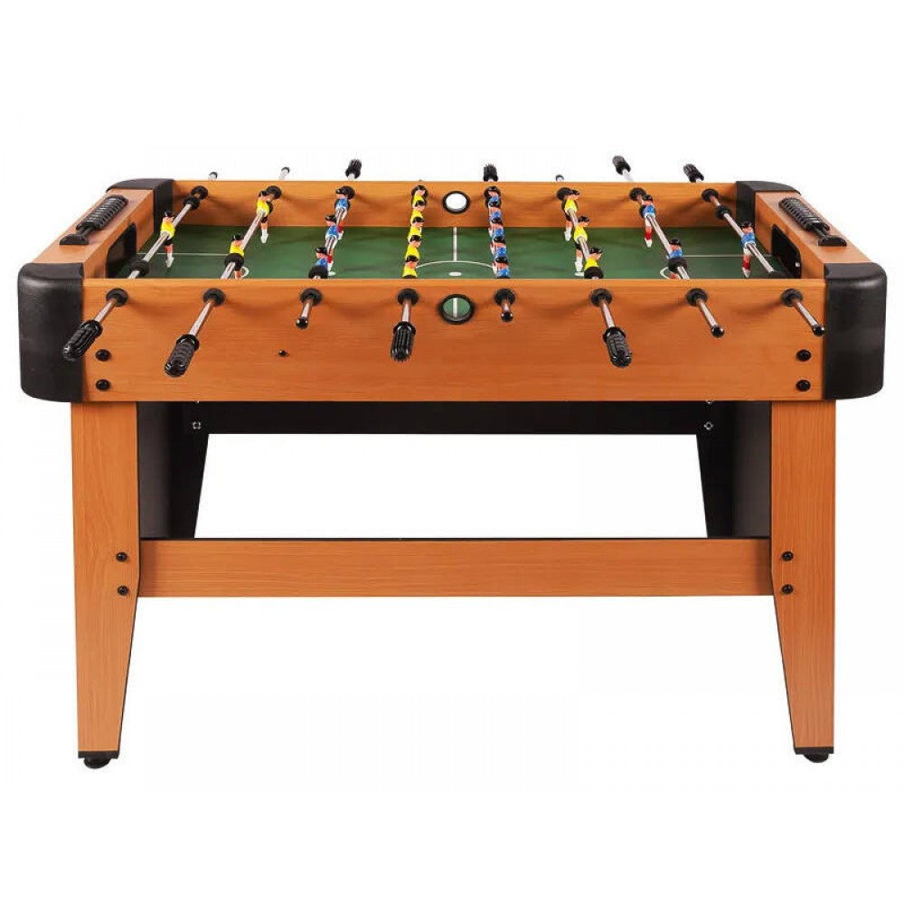 1.2m Foosball Wooden Games Table - Blue v Yellow Teams - 11 a Side