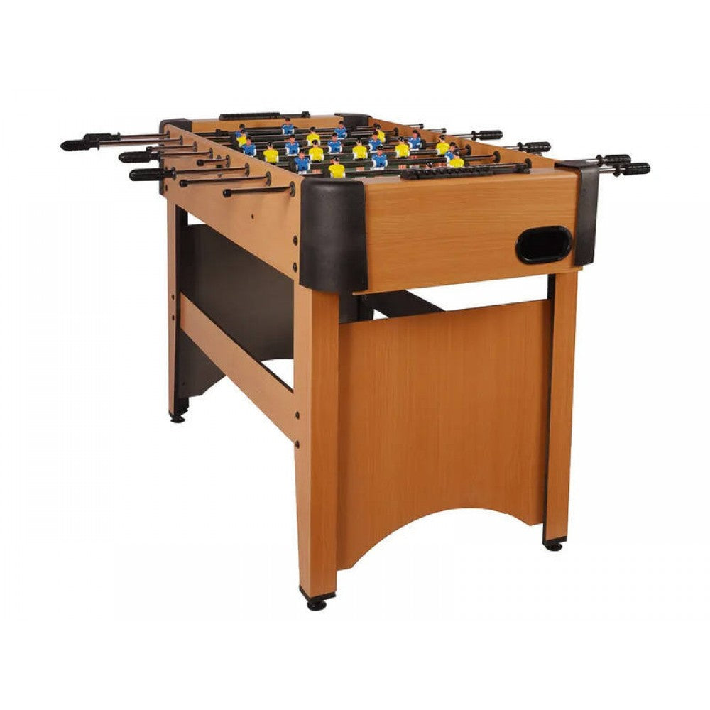 1.2m Foosball Wooden Games Table - Blue v Yellow Teams - 11 a Side