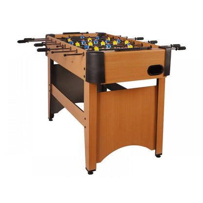 1.2m Foosball Wooden Games Table - Blue v Yellow Teams - 11 a Side