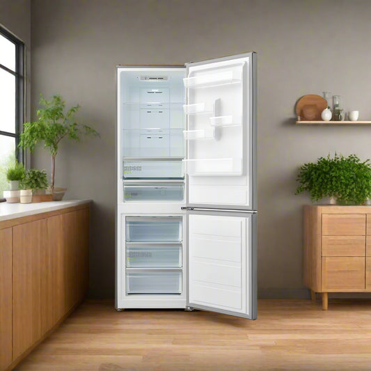 321L Upright Fridge Freezer - Stainless Steel - MIDEA