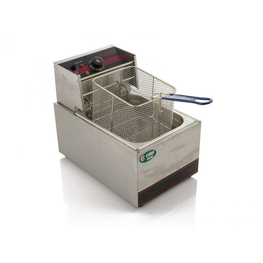8L Deep Fryer 2.4kW Electric - Commercial Benchtop Single Vat + Frying Basket