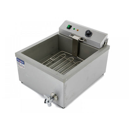 12L Donut Deep Fryer 3kW/15A Electric - Commercial Benchtop Single Vat + 2 Racks