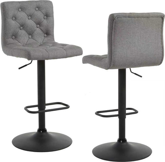 Bar Stools Set of 2, MODEL-RO-13, Adjustable Swivel Barstools, Bar Chairs,Upholstered Counter Height with High Backrest for Kitchen Island