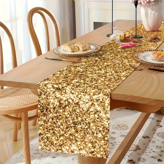 1pc Golden Glitter Table Runner