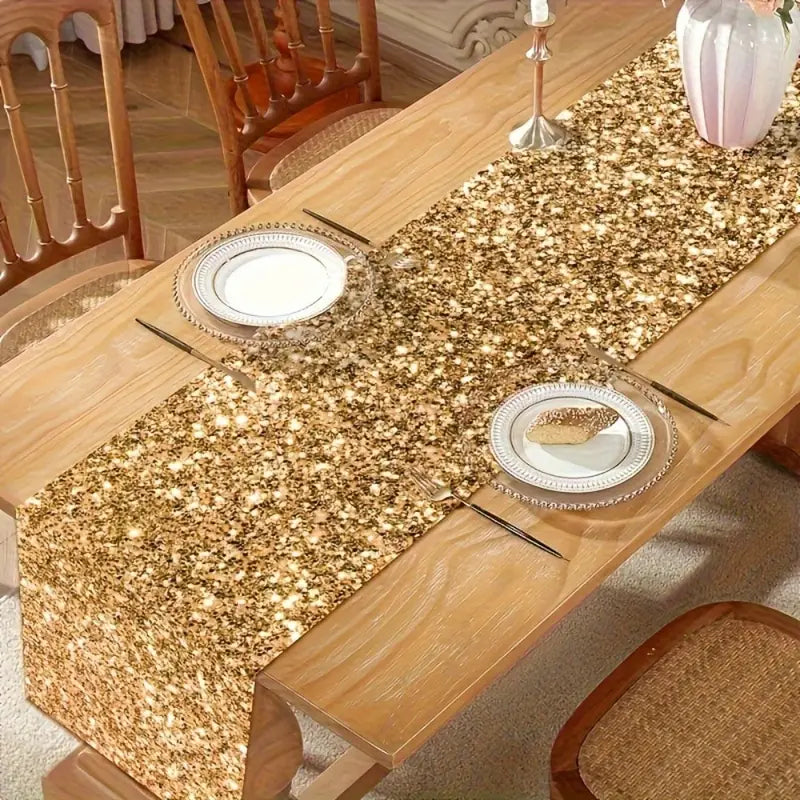 1pc Golden Glitter Table Runner