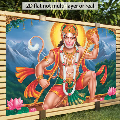 2D Flat, 1pc Hanuman Enthroned 2D Flat Banner No-C