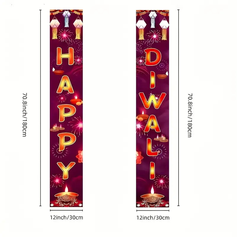 2pcs Joyful Diwali Door Couplets No-30