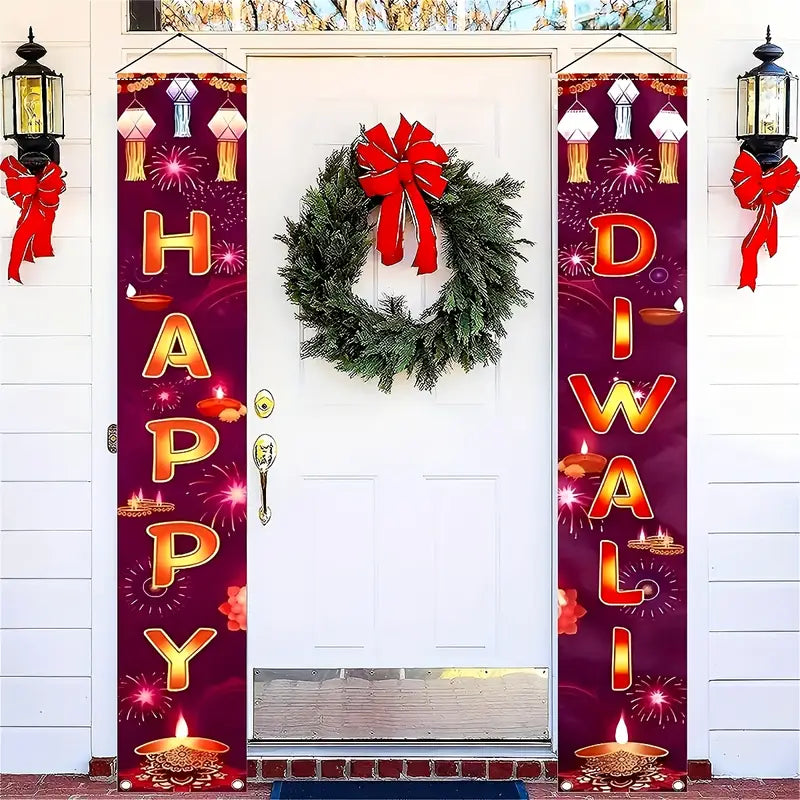2pcs Joyful Diwali Door Couplets No-30