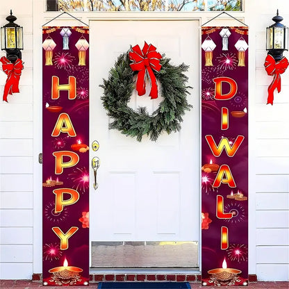 2pcs Joyful Diwali Door Couplets No-30