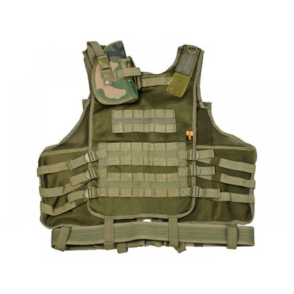 Camo Hunting Shooting Vest with Pistol Holster