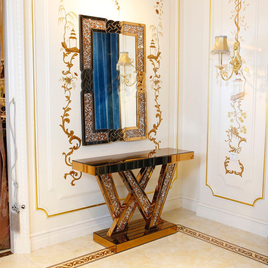 Rose Gold Console Table + Mirror