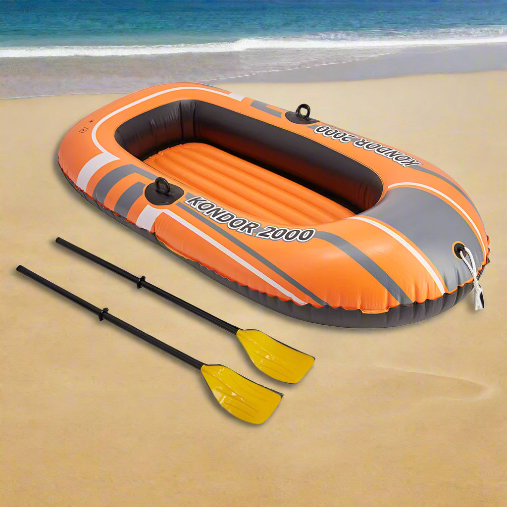 1.84m Inflatable Boat Raft Set with Oars & Pump – Big Bazaar