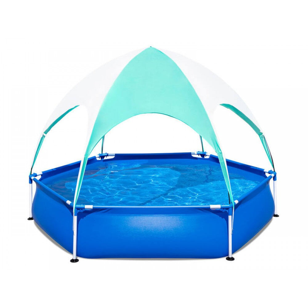 2.4m Bestway Kids Paddling Pool with Sun Shade Canopy