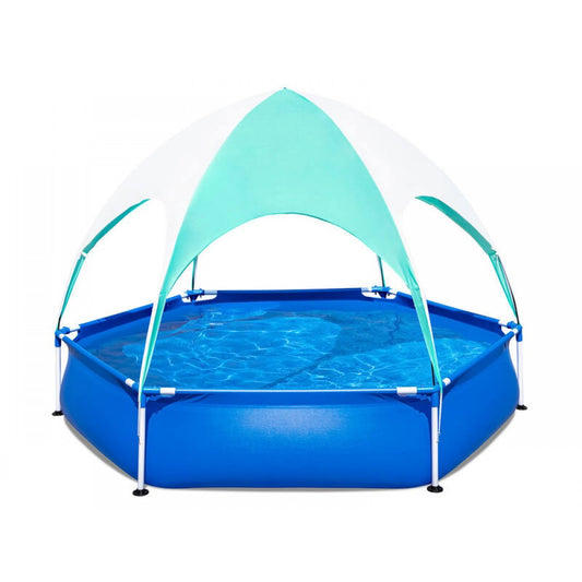 2.4m Bestway Kids Paddling Pool with Sun Shade Canopy