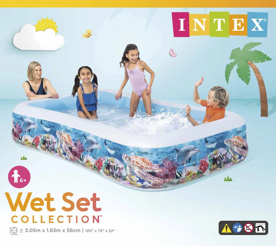Intex Inflatable Swimming Pool Rectangle Sea Life – Big Bazaar