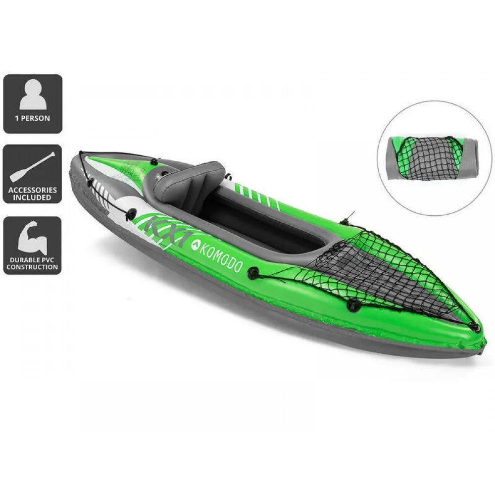 2.74m Inflatable Green Kayak Single Seater - Water Adventure Awaits