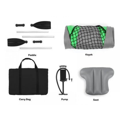 2.74m Inflatable Green Kayak Single Seater - Water Adventure Awaits