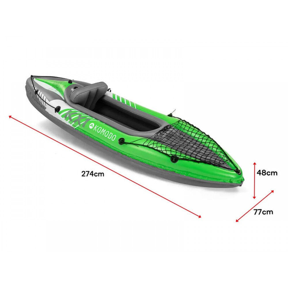 2.74m Inflatable Green Kayak Single Seater - Water Adventure Awaits