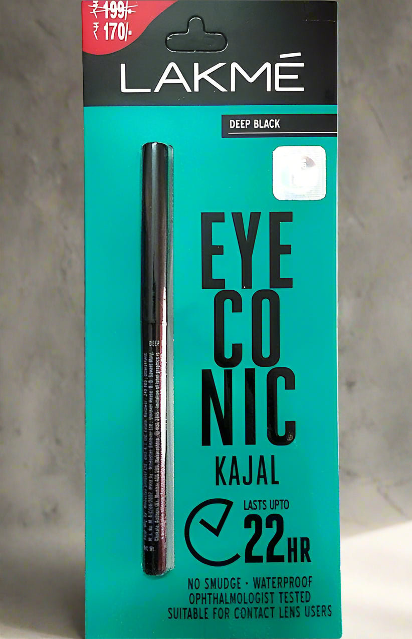 Lakme Eyeconic Kajal, Deep Black, 0.35 g