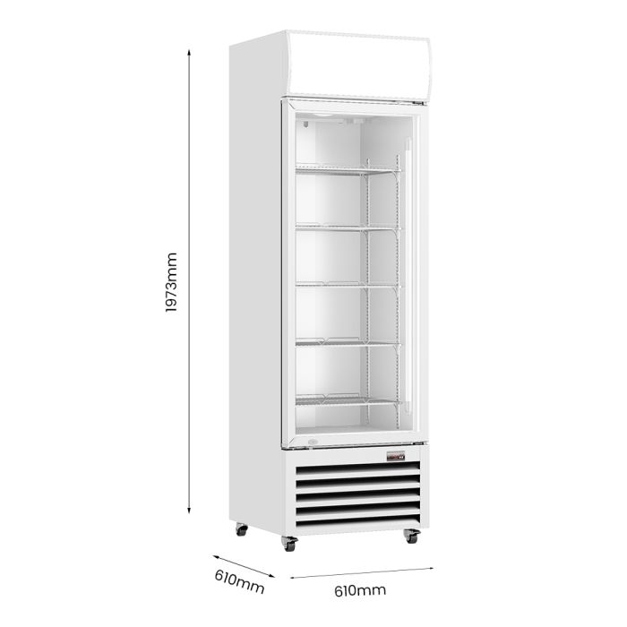 Thermaster Single Glass Door Colourbond Upright Drink Fridge - LG-370P