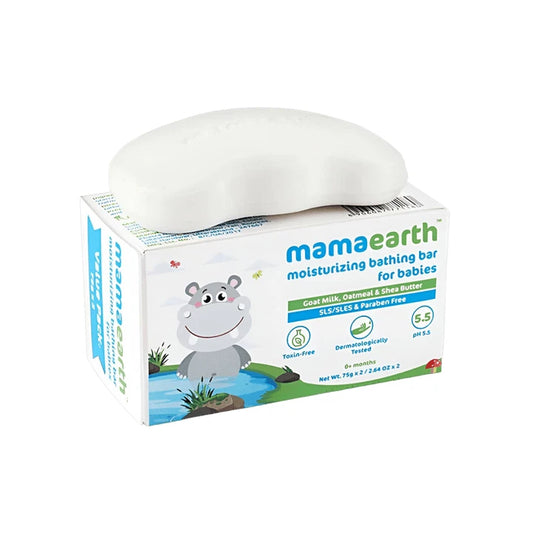 MAMAEARTH Moisturizing Baby Bathing Soap Bar | Cleanses Gently & Retains Moisture | with Goat Milk, Oatmeal & Shea Butter | pH Balanced 5.5 |