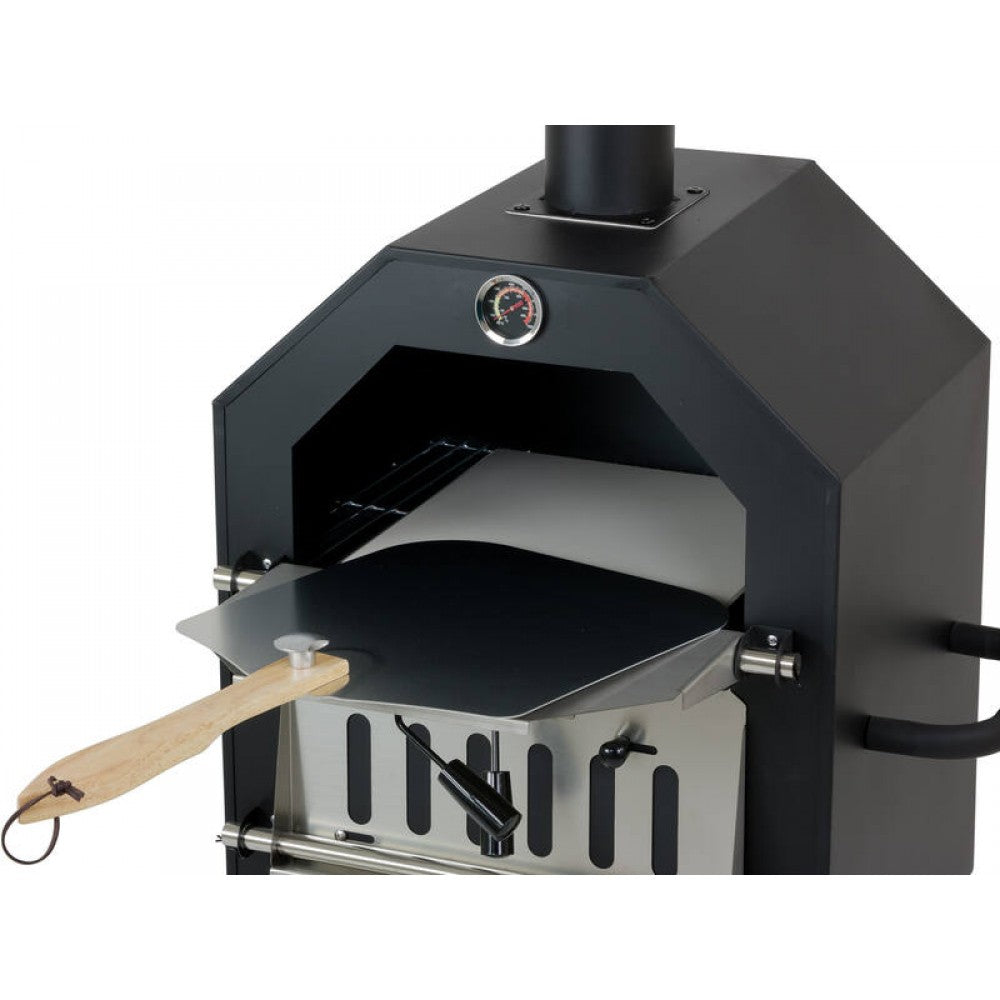 Woodfire Charcoal Pizza Oven with 30cm Stone, Paddle & Cover