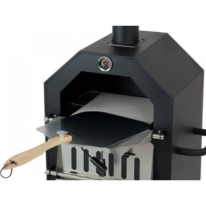 Woodfire Charcoal Pizza Oven with 30cm Stone, Paddle & Cover