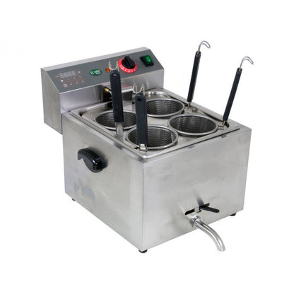 10L Electric Noodle & Pasta Cooker - 4 Serving Baskets - 3.25kW