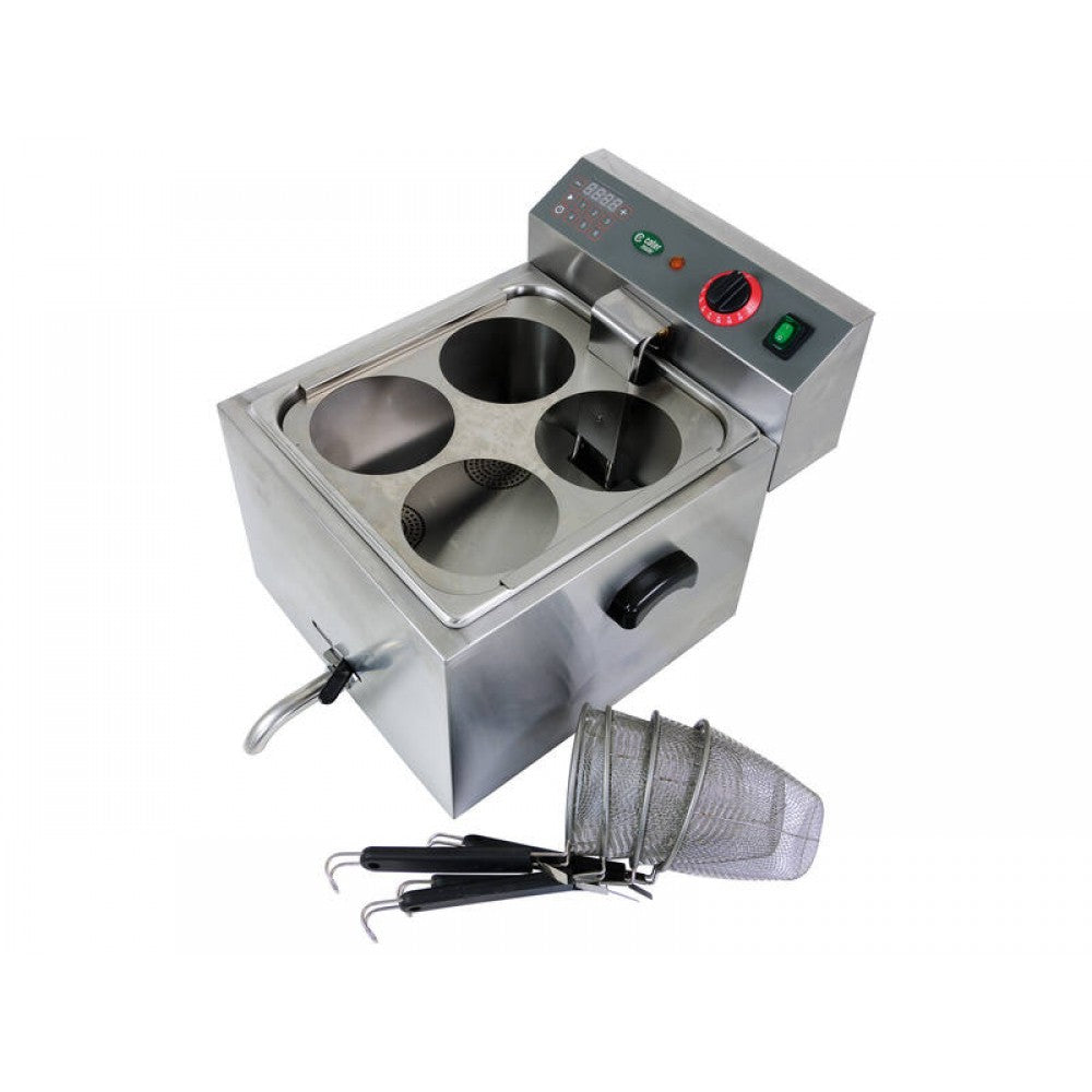 10L Electric Noodle & Pasta Cooker - 4 Serving Baskets - 3.25kW