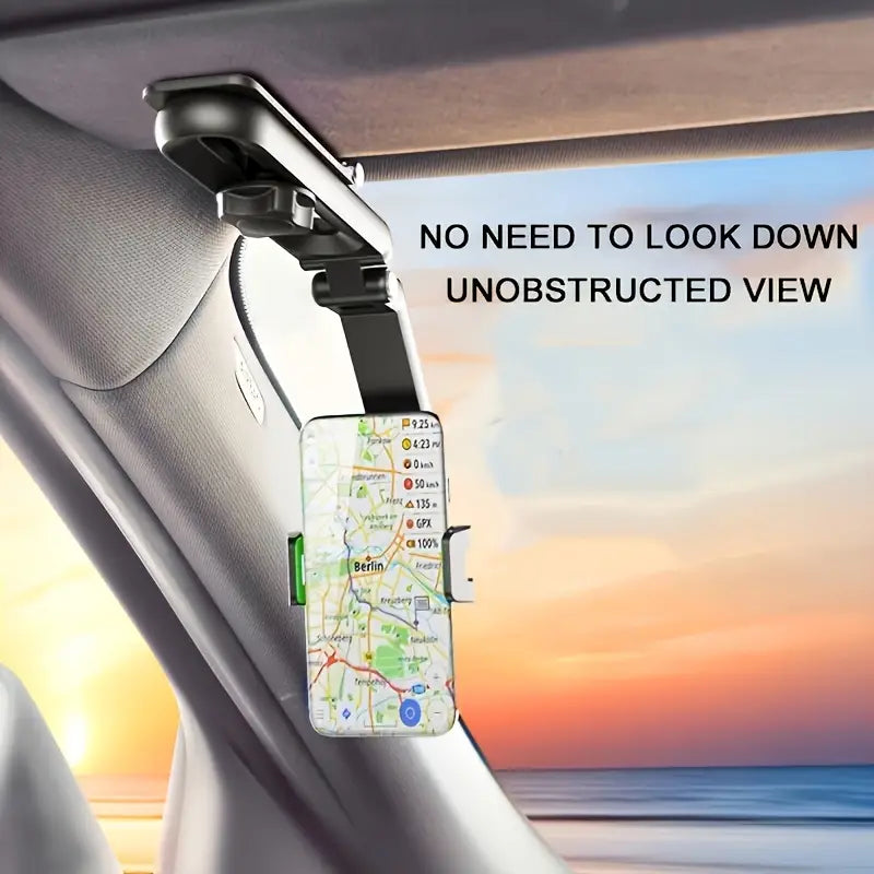 Rotatable 1080-Degree Sun Visor Smartphone Holder