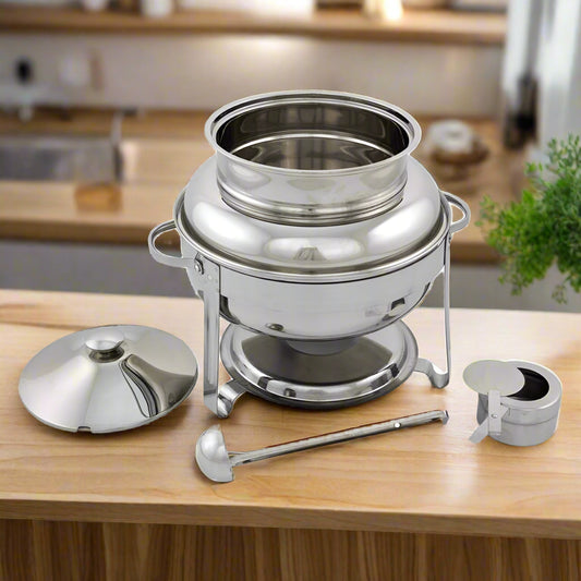 4L Chafing Dish Food Warmer | Commercial Kitchen Stainless Steel Bain Marie