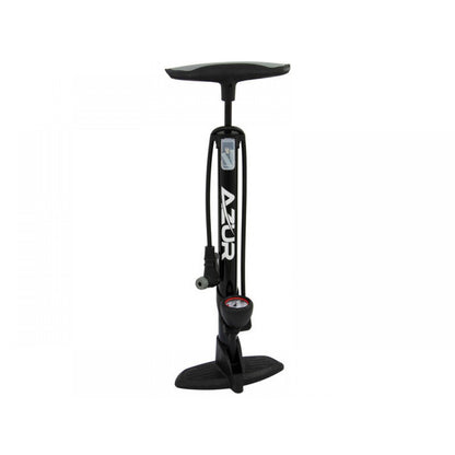 Azur Alloy Schrader / Presta Clever Valve Floor Pump with Gauge