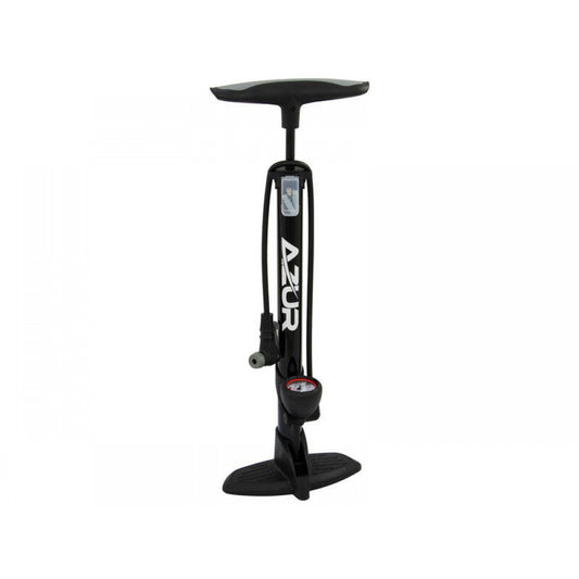 Azur Alloy Schrader / Presta Clever Valve Floor Pump with Gauge