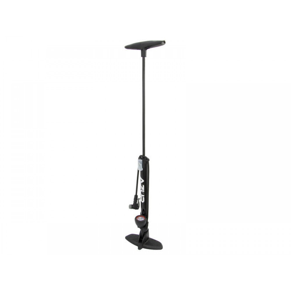 Azur Alloy Schrader / Presta Clever Valve Floor Pump with Gauge