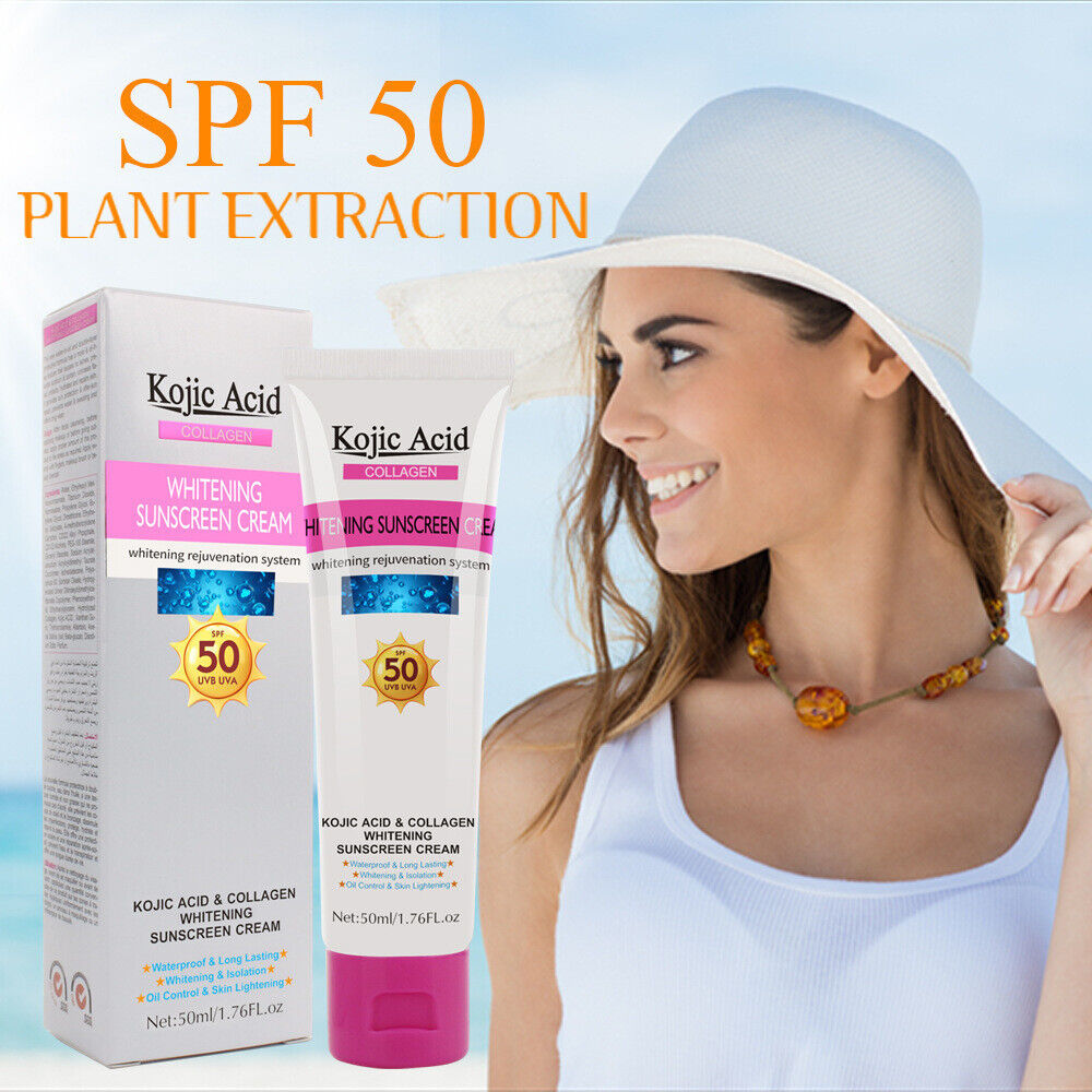 Kojic Acid Collagen Whitening Sunscreen Cream UV Protect Moisturize Waterproof