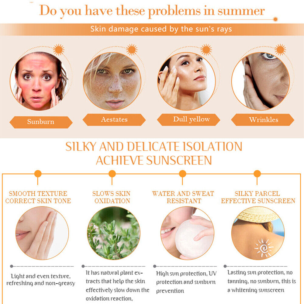 Kojic Acid Collagen Whitening Sunscreen Cream UV Protect Moisturize Waterproof