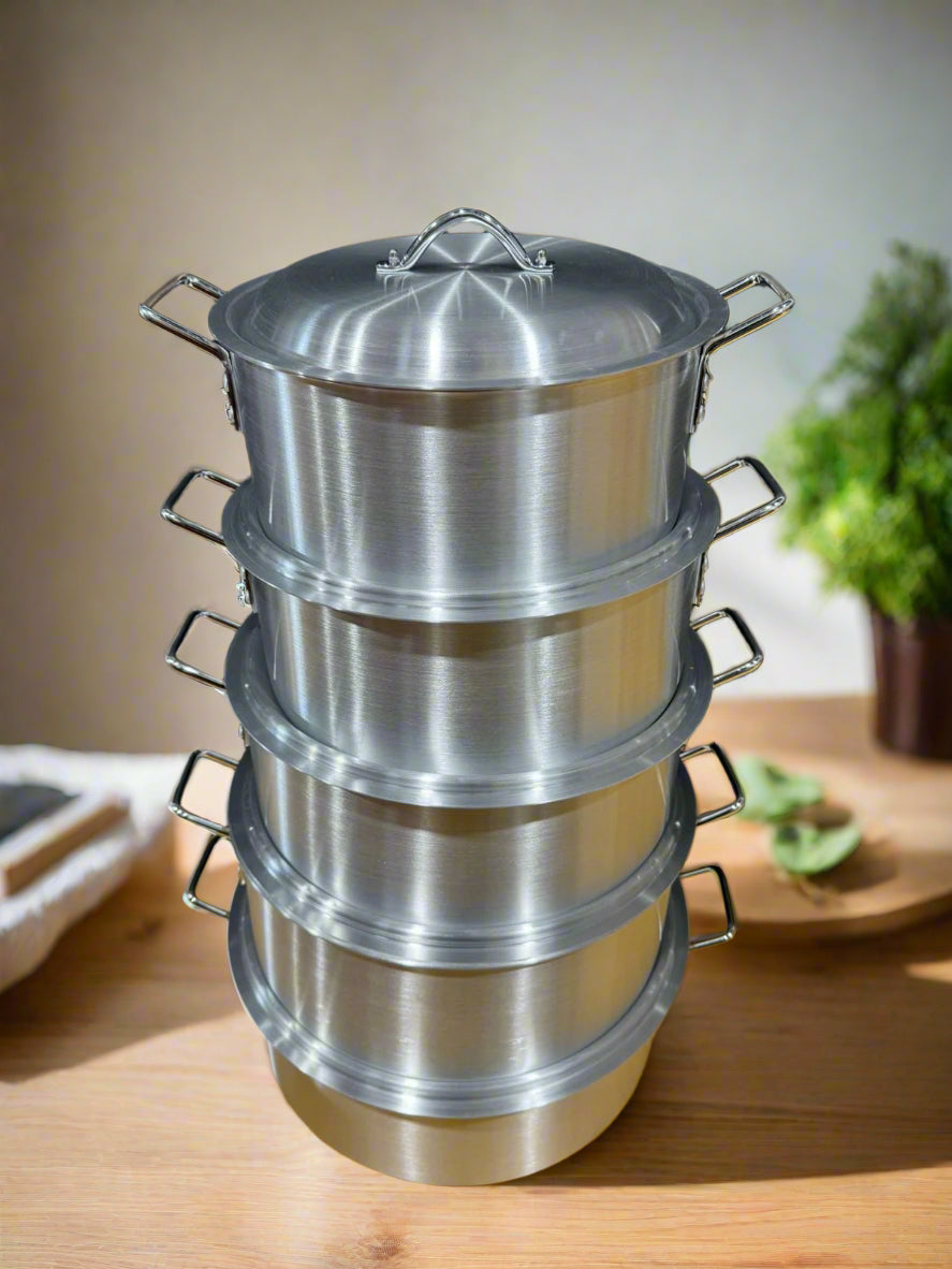 5 set Aluminum Stock Pot with Lid