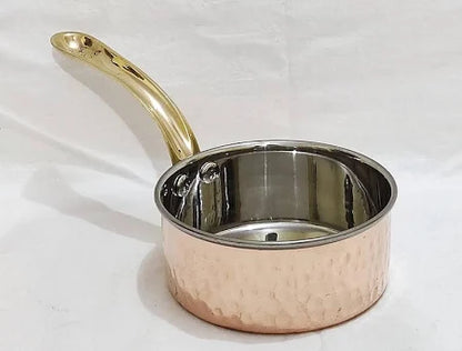 Copper Base Pan With Gold Handle