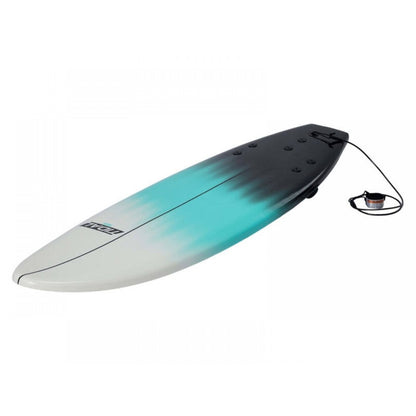 Kids Surfboard 165cm with EPS And Bamboo Core - Black / Turquoise / White