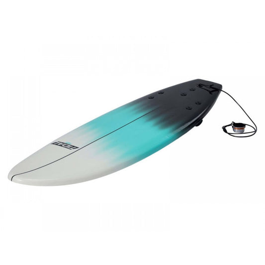Kids Surfboard 165cm with EPS And Bamboo Core - Black / Turquoise / White