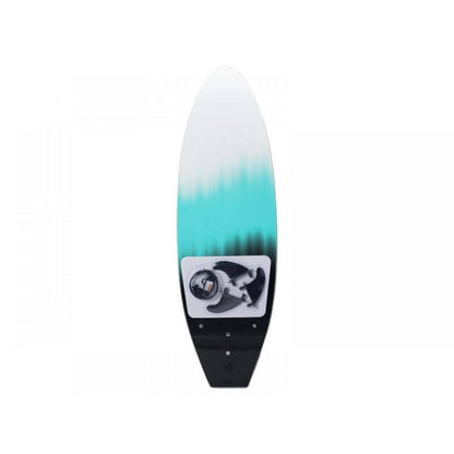 Kids Surfboard 165cm with EPS And Bamboo Core - Black / Turquoise / White
